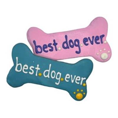 Best. Dog. Ever. Bone 6" 91969 Hand Decorated Molasses