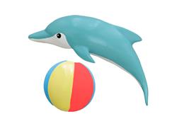 Multipet Minipet Dolphin and Beach Ball Latex Dog Toy 2pk