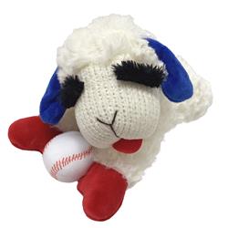Multipet Baseball Lamb Chop Plush Dog Toy 10.5"