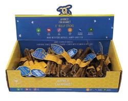 HONEY I'M HOME DOG NATURAL HONEY COATED BUFFALO BULLY STICKS BULK 6 INCHES - 50 COUNT