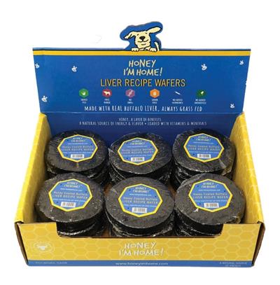 HONEY I'M HOME DOG NATURAL HONEY COATED BUFFALO LIVER RECIPE WAFER BULK - 18 COUNT