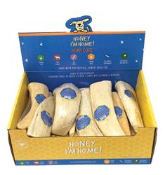 HONEY I'M HOME DOG NATURAL HONEY COATED BUFFALO HORN CORE BULK - 15 COUNT
