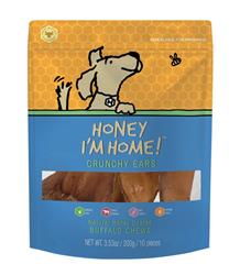 HONEY I'M HOME DOG NATURAL HONEY COATED BUFFALO CRUNCHY EARS - 10 PACK