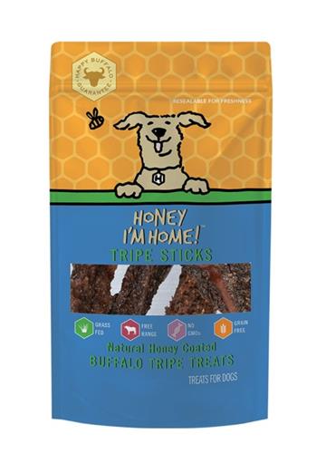 HONEY I'M HOME DOG NATURAL HONEY COATED BUFFALO TRIPE STEAKS 3.17OZ