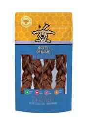 HONEY I'M HOME DOG NATURAL HONEY COATED BUFFALO BRAIDED GULLET 3.53oz