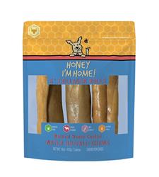 HONEY I'M HOME DOG NATURAL HONEY COATED BUFFALO COLLAGEN ROLLS 6 INCHES 3 PACK