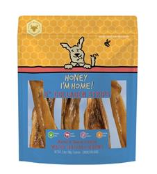 HONEY I'M HOME DOG NATURAL HONEY COATED BUFFALO COLLAGEN STRIPS 6 INCHES 5 PACK