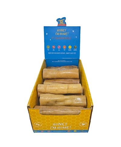 HONEY I'M HOME DOG NATURAL HONEY COATED BUFFALO COLLAGEN ROLLS 6 INCHES - 16 COUNT