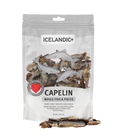 ICELANDIC DOG WHOLE CAPELIN FISH 2.5OZ