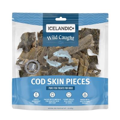 ICELANDIC DOG COD SKIN PIECES 16OZ