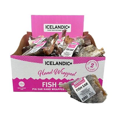 ICELANDIC DOG PIG EAR WRAPPED WITH FISH SKIN - 30 COUNT BOX