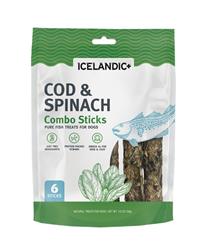 ICELANDIC DOG COD & SPINACH COMBO STICKS 2OZ