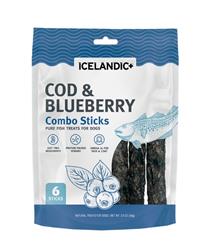 ICELANDIC DOG COD & BLUEBERRY COMBO STICKS 2OZ