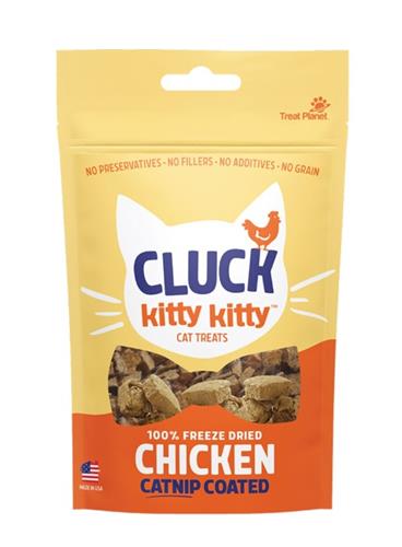 HARE OF THE DOG & CAT CLUCK KITTY KITTY FREEZE-DRIED 100% CHICKEN TREAT WITH CATNIP COATING 0.75OZ