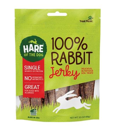 HARE OF THE DOG DOG 100% RABBIT JERKY 3.5OZ BAG
