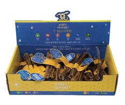 Honey I'm Home Dog Natural Honey Coated Buffalo Bully Sticks Bulk 6 Inches - 50 Count