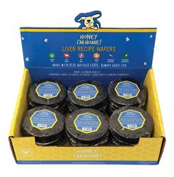 Honey I'm Home Dog Natural Honey Coated Buffalo Liver Recipe Wafer Bulk - 18 Count