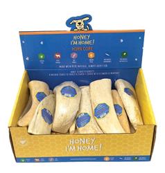 Honey I'm Home Dog Natural Honey Coated Buffalo Horn Core Bulk - 15 Count