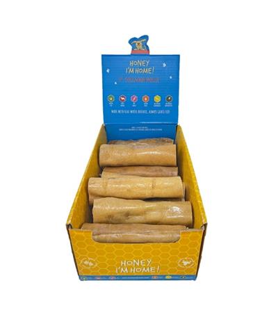Honey I'm Home Dog Natural Honey Coated Buffalo Collagen Rolls 6 Inches - 16 Count
