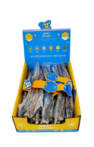 Honey I'm Home Dog Natural Water Buffalo 10" Gullet Sticks Bulk - 35 Count