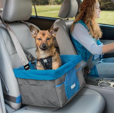 Kurgo Dog Booster Seat Heather Charcoal & Blue