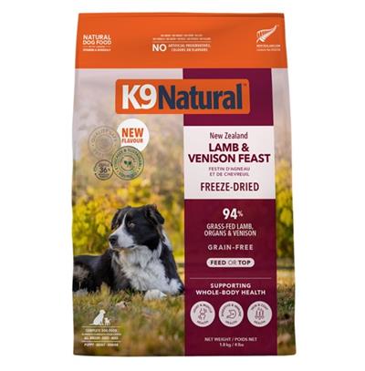 K9 Natural Dog Freeze-Dried Grain Free New Zealand Lamb & Venison Feast 4Lbs