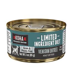 KOHA CAT LIMITED INGREDIENT GRAIN FREE VENISON PATE 3OZ - 24 PACK