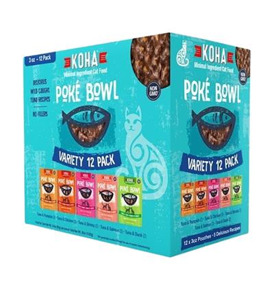 KOHA CAT GRAIN FREE POKE BOWL VARIETY PACK 3OZ 2- 12 PACK