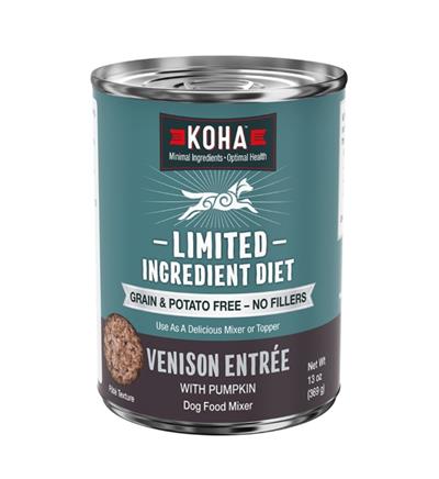 KOHA DOG LIMITED INGREDIENT GRAIN FREE VENISON 13OZ - 12 PACK