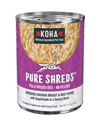 KOHA DOG GRAIN FREE SHREDDED CHICKEN & BEEF 12.5OZ - 12 PACK