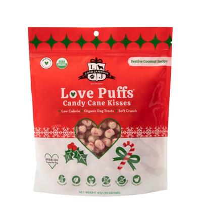 LORD JAMESON DOG LOVE PUFFS CANDY CANE KISSES 4OZ
