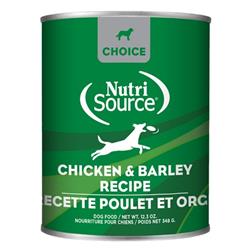 Nutrisource Dog Choice Chicken & Barley 12.3oz. (Case of 12)