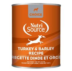 Nutrisource Dog Choice Turkey & Barley 12.3oz. (Case of 12)