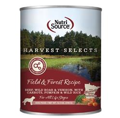 Nutrisource Dog Select Harvest Field & Forest 12.3oz. (Case of 12)