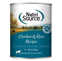 Nutrisource Dog Chicken & Rice 12.3oz. (Case of 12)