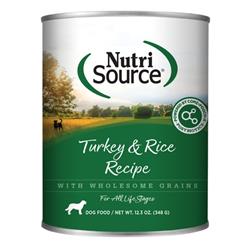 Nutrisource Dog Turkey & Rice 12.3oz. (Case of 12)