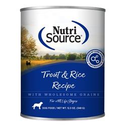 Nutrisource Dog Trout & Rice 12.3oz. (Case of 12)