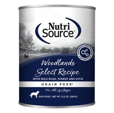 Nutrisource Dog Select Grain Free Woodlands 12.3oz. (Case of 12)