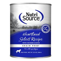 Nutrisource Dog Select Grain Free Heartland 12.3oz. (Case of 12)
