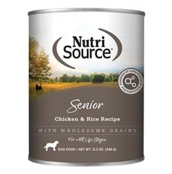 Nutrisource Dog Senior Chicken & Rice 12.3oz. (Case of 12)