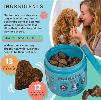 Natural Dog Company Dog Multivitamin Supplement Chews - 90 Count