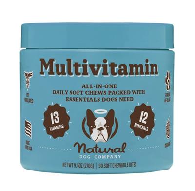 Natural Dog Company Dog Multivitamin Supplement Chews - 90 Count