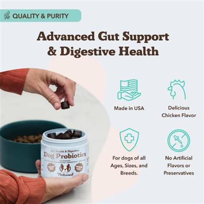 Natural Dog Company Dog Probiotic Supplement Chews - 45 Count