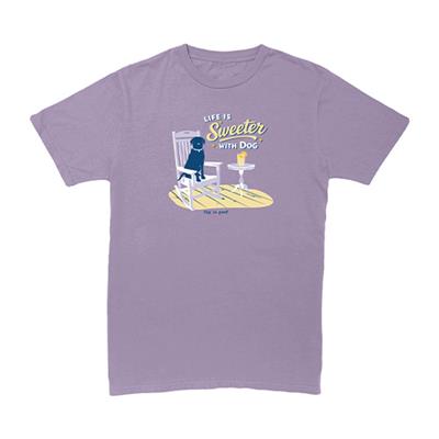T-shirt: Life is Sweeter with Dog (Lavender)