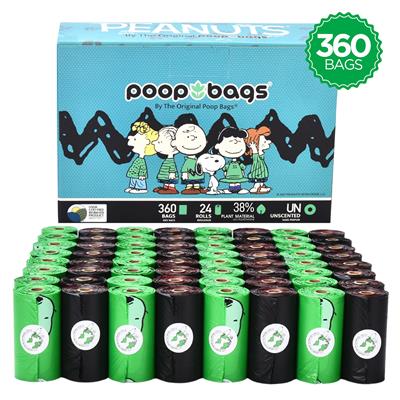 Peanuts® USDA Biobased Dog Poop Bags, 360 count, Unscented