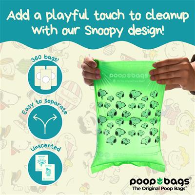 Peanuts® USDA Biobased Dog Poop Bags, 360 count, Unscented