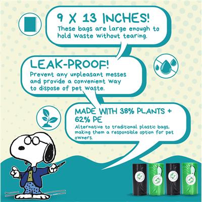 Peanuts® USDA Biobased Dog Poop Bags, 360 count, Unscented