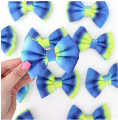 BLUE AND LIME OMBRE - DAPPER DEXTER DOG BOW TIE