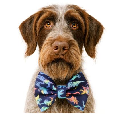NAVY DINOS- DAPPER DEXTER DOG BOW TIE