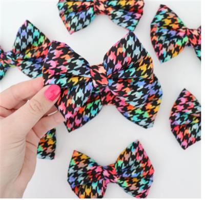 RAINBOW HOUNDSTOOTH - DAPPER DEXTER DOG BOW TIE